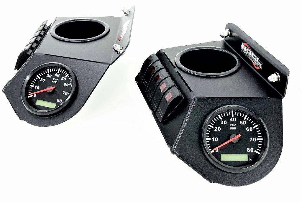 T-rail Cup Holder with 8k Tachometer and 5 switches - Boat Accessories - NoelIndustriesLLC.com